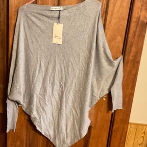 Zara Light Gray Asymmetric Tunic Top